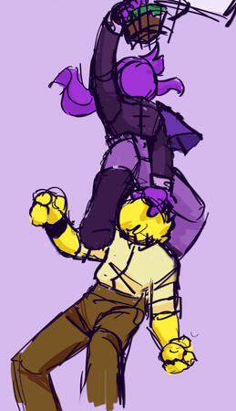 Sketch + Color + Shading, Full-body, 2 characters, Flat background
